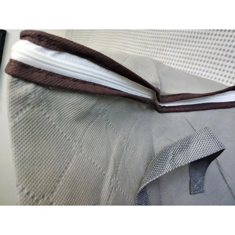 2 Pack Foldable Clear Window Grey Zippered Storage Bag Size 16x11x 18 NWOT